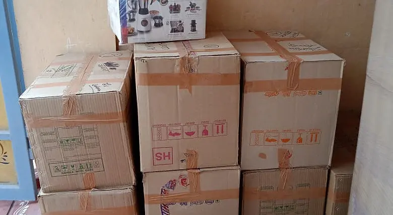 Goods secured inside a moving vehicle for safe transport